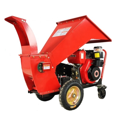 Portable Tree Branch Shredder Hydraulic Wood Chipper Log Trically Started Diesel Engine